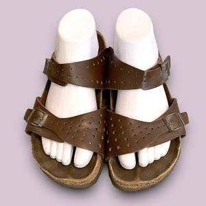 Birkenstock Birkis Freeport Brown Double Strap Sandal SZ 39